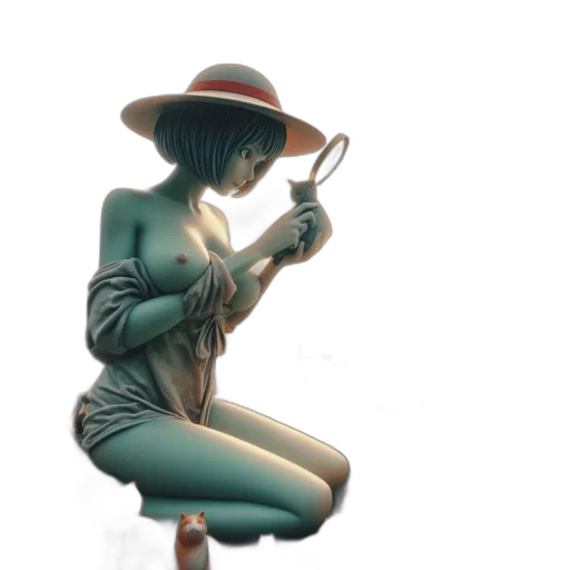 hat, staff, jewelry, dress transparent PNG cut-out