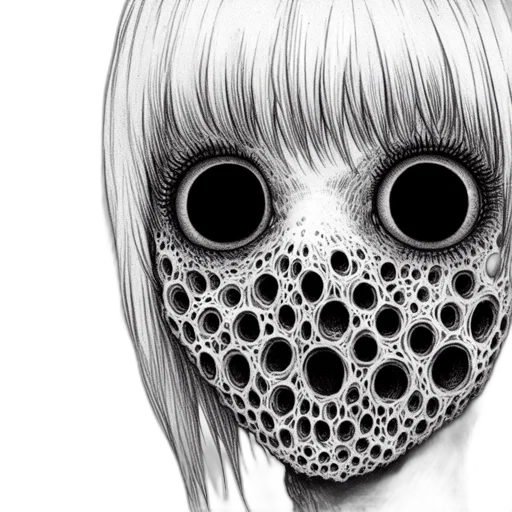 mask, face, creature, comic book art transparent PNG cut-out