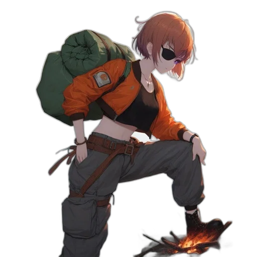 staff, jacket, weapon, creature transparent PNG cut-out