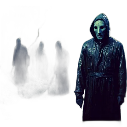 mask, staff, creature, jacket transparent PNG cut-out