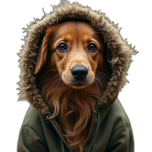 jacket, animal, hat, face transparent PNG cut-out