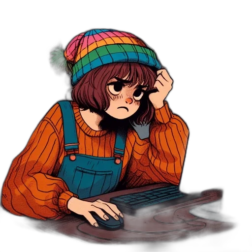 hat, jacket, face, robot transparent PNG cut-out