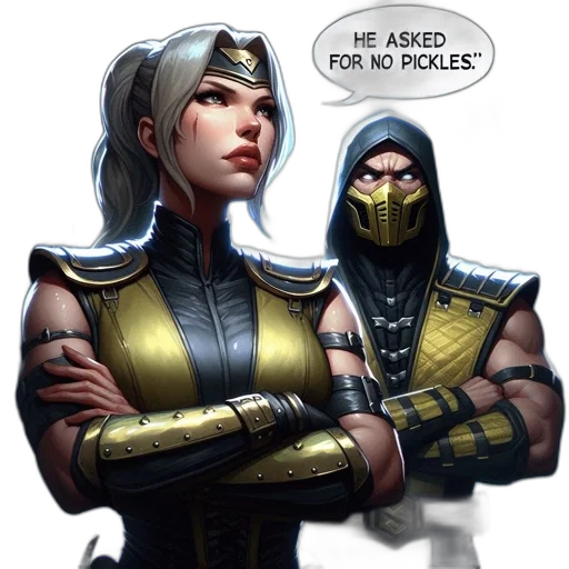 comic book art, concept art, fantasy art, two transparent PNG cut-out