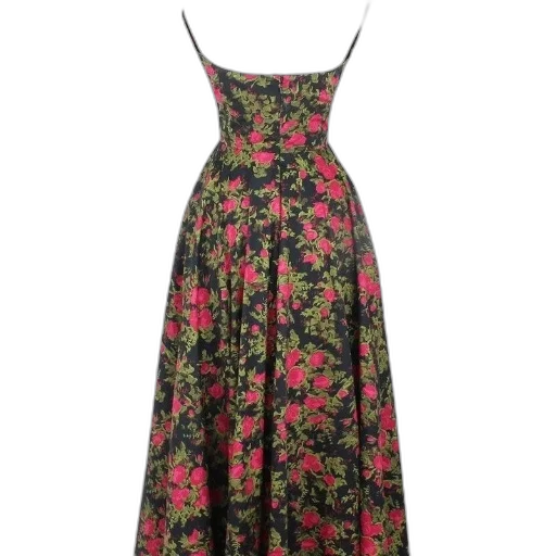 dress, vintage-style, black, background transparent PNG cut-out