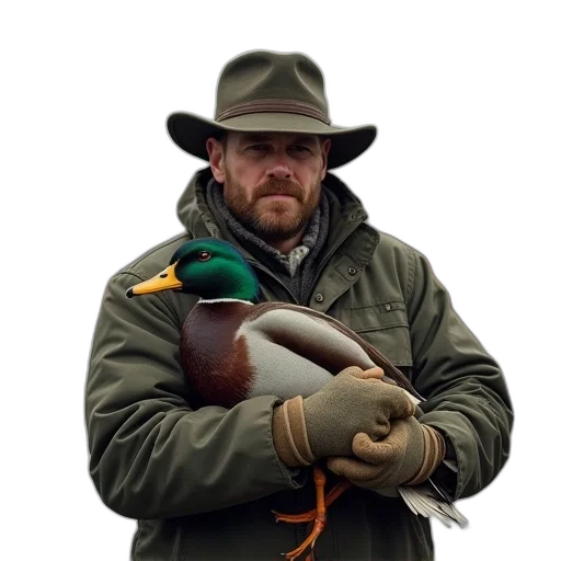 animal, hat, jacket, staff transparent PNG cut-out