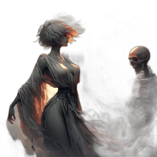 dress, mask, creature, concept art transparent PNG cut-out