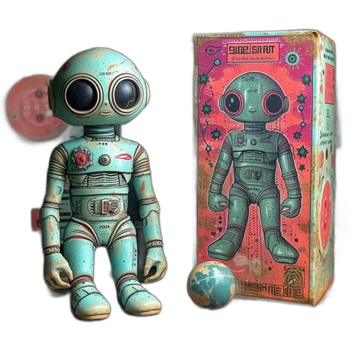 robot, concept art, 3d render, outer space transparent PNG cut-out