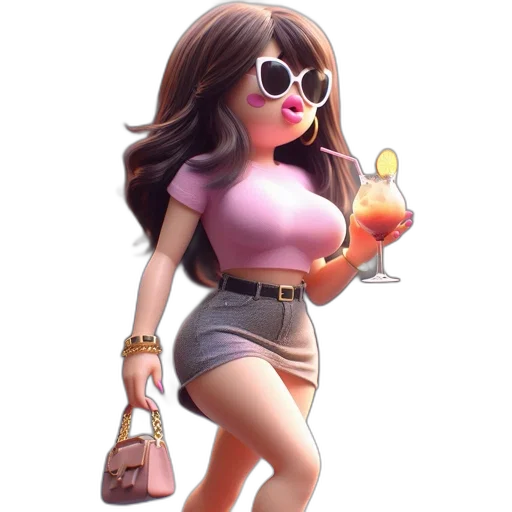 dress, concept art, cartoon, 3d render transparent PNG cut-out