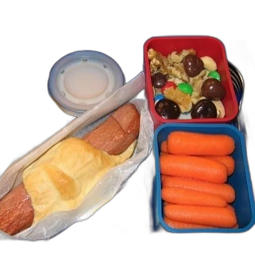 food, lunchbox, compartments, filled transparent PNG cut-out