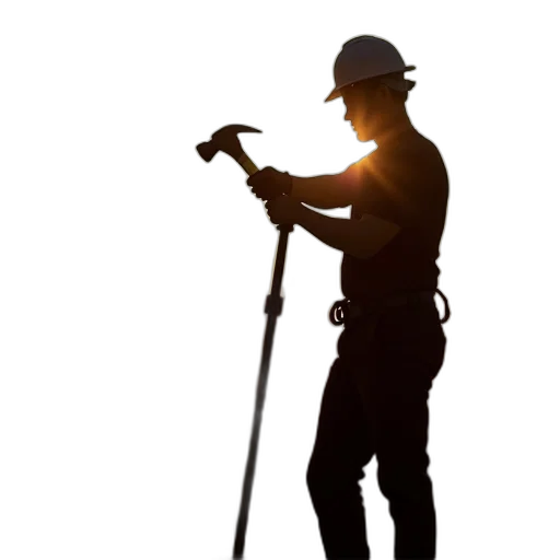 staff, silhouette, worker, construction transparent PNG cut-out
