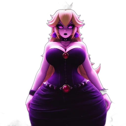 dress, crown, creature, staff transparent PNG cut-out