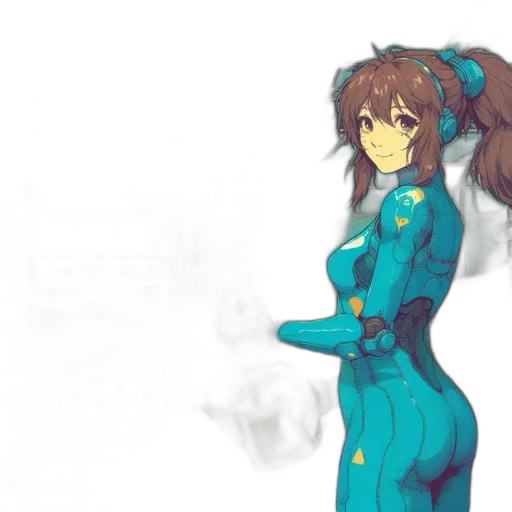 dress, robot, staff, weapon transparent PNG cut-out