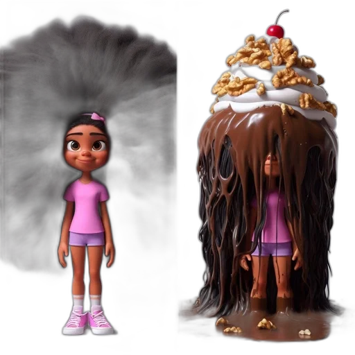 hair, concept art, 3d render, two transparent PNG cut-out