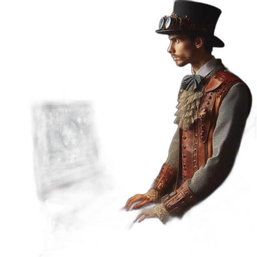 hat, robot, staff, face transparent PNG cut-out