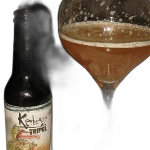bottle, kerberos, tripel, beer transparent PNG cut-out