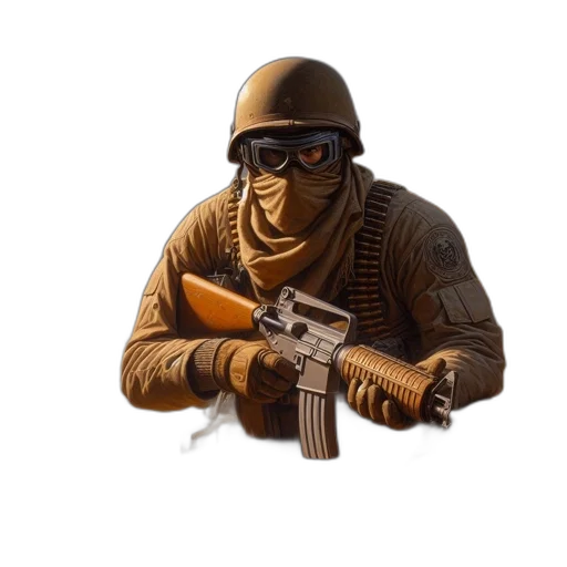 weapon, jacket, mask, face transparent PNG cut-out