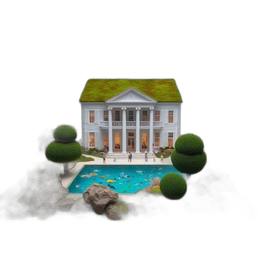 building, concept art, 3d render, photorealistic transparent PNG cut-out