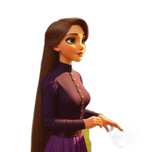 dress, staff, hair, jewelry transparent PNG cut-out