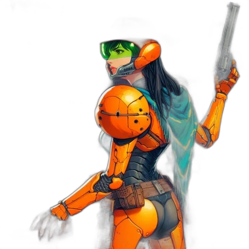 robot, weapon, staff, concept art transparent PNG cut-out