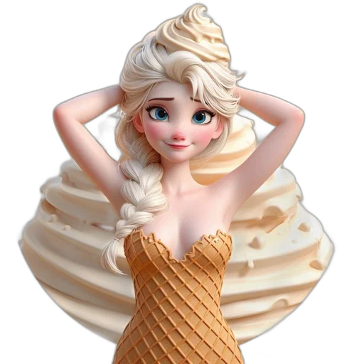 dress, food, 3d render, animated transparent PNG cut-out