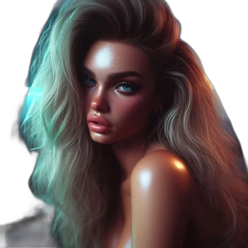 hair, face, dress, jewelry transparent PNG cut-out