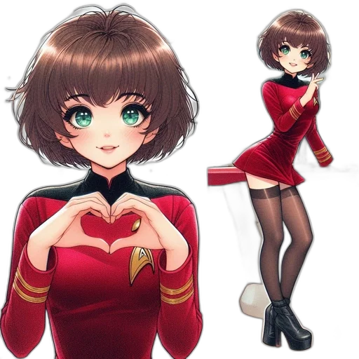 dress, staff, anime, concept art transparent PNG cut-out