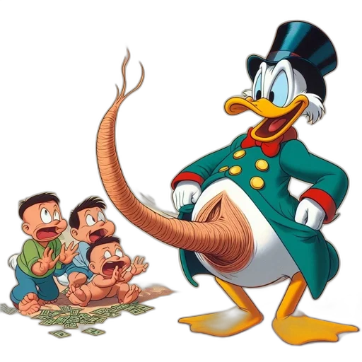 animal, cartoon, concept art, scrooge transparent PNG cut-out