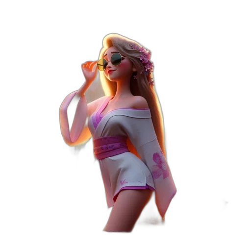 dress, staff, 3d render, concept art transparent PNG cut-out