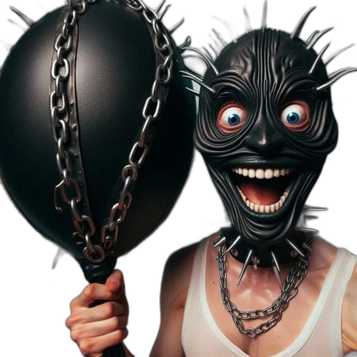 mask, creature, hair, staff transparent PNG cut-out