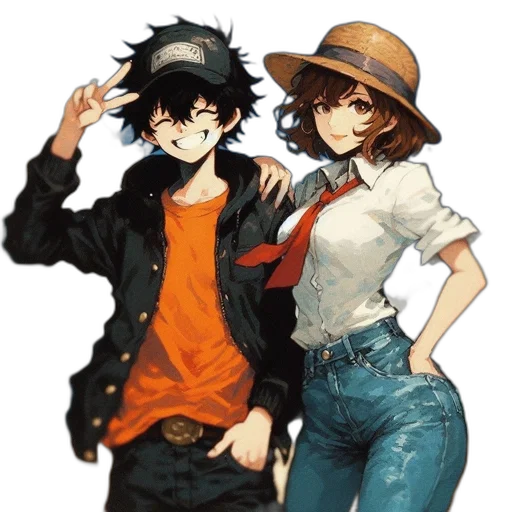 hat, jacket, anime, concept art transparent PNG cut-out