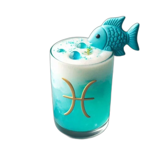 food, 3d render, vaporwave, underwater transparent PNG cut-out
