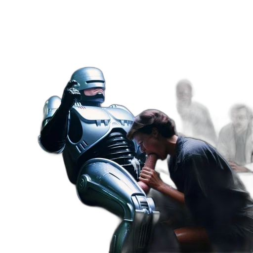 robot, concept art, vaporwave, 3d render transparent PNG cut-out