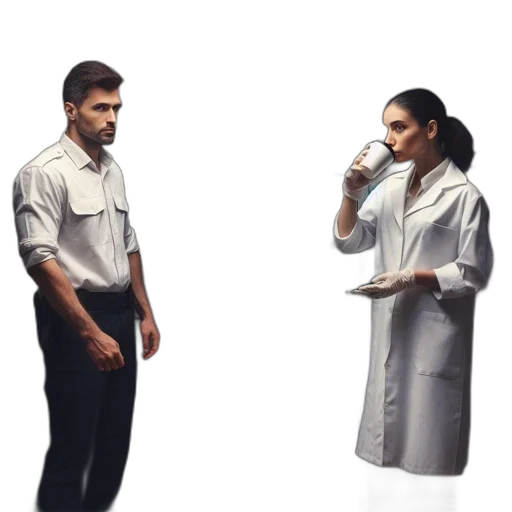 staff, jacket, dress, concept art transparent PNG cut-out