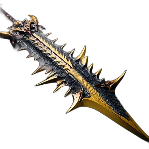 sword, weapon, dragon, staff transparent PNG cut-out