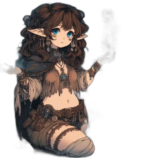 staff, dress, dragon, creature transparent PNG cut-out