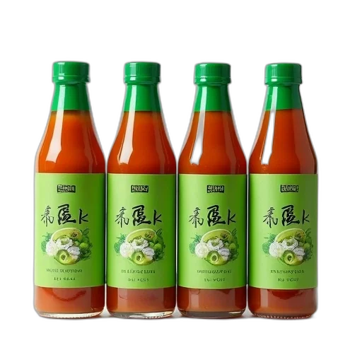food, bottle, row, four transparent PNG cut-out
