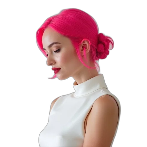 dress, hair, jewelry, face transparent PNG cut-out