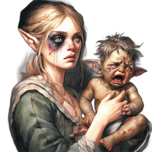 face, fantasy art, concept art, photorealistic transparent PNG cut-out