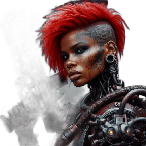robot, cyberpunk, concept art, comic book art transparent PNG cut-out