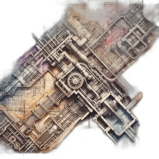 building, weapon, 3d render, concept art transparent PNG cut-out