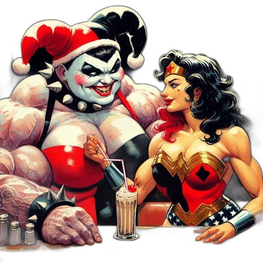 comic book art, concept art, harley, quinn transparent PNG cut-out