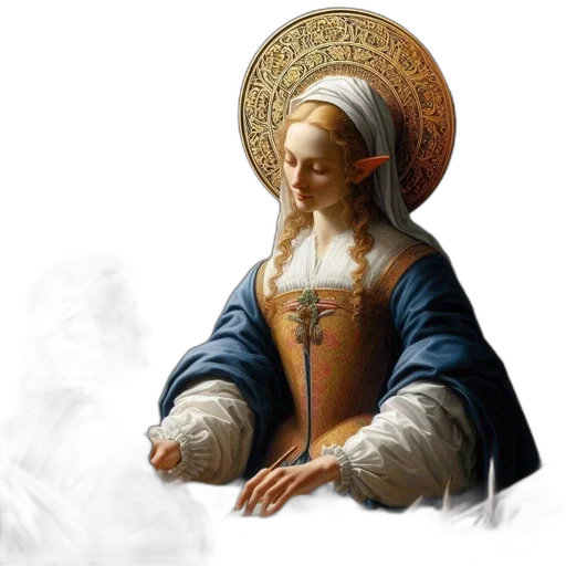 jewelry, staff, dress, oil painting transparent PNG cut-out