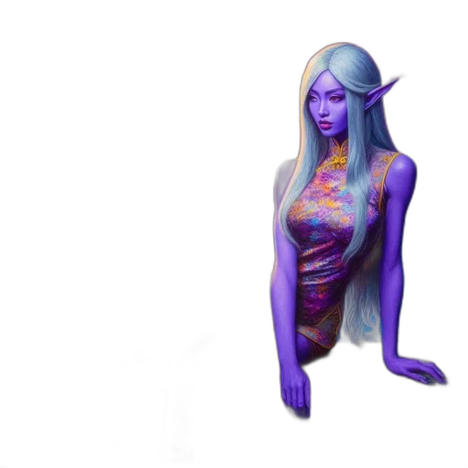 creature, dragon, dress, hair transparent PNG cut-out