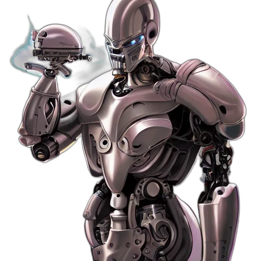 robot, concept art, 3d render, comic book art transparent PNG cut-out