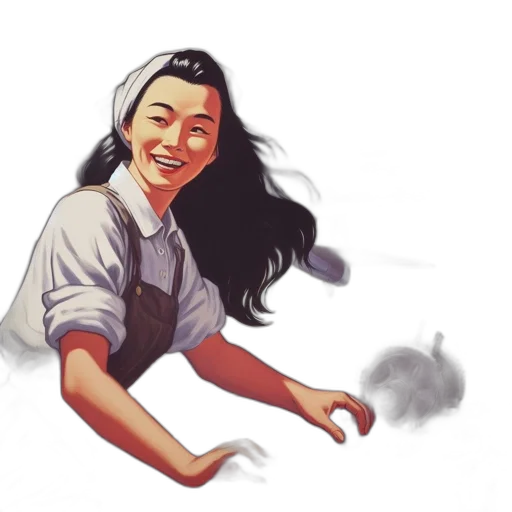 staff, face, photorealistic, oil painting transparent PNG cut-out