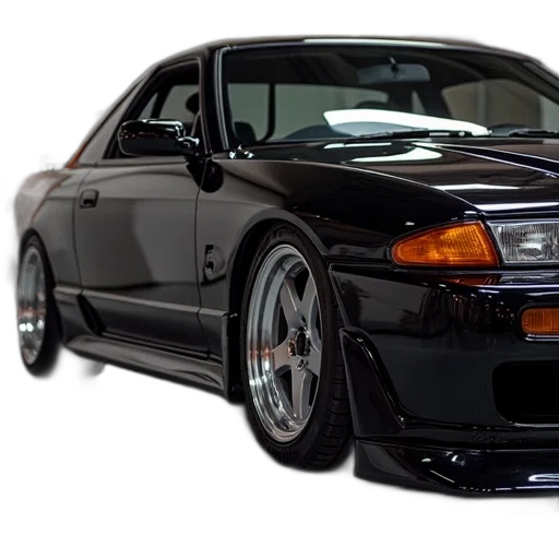 car, photorealistic, 3d render, dark transparent PNG cut-out