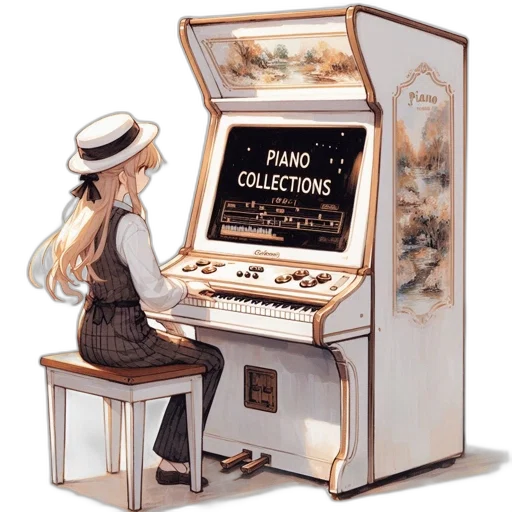 furniture, concept art, girl, long transparent PNG cut-out