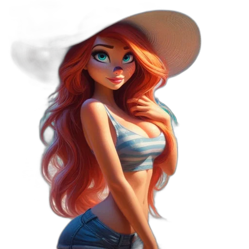 hat, dress, face, fantasy art transparent PNG cut-out