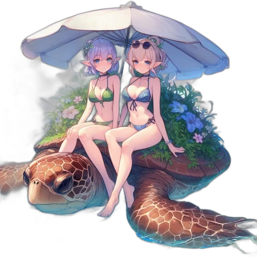 umbrella, dragon, creature, flower transparent PNG cut-out