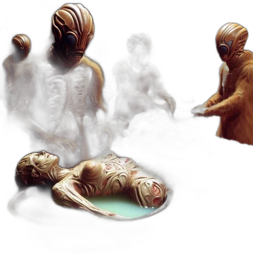 mask, creature, concept art, 3d render transparent PNG cut-out